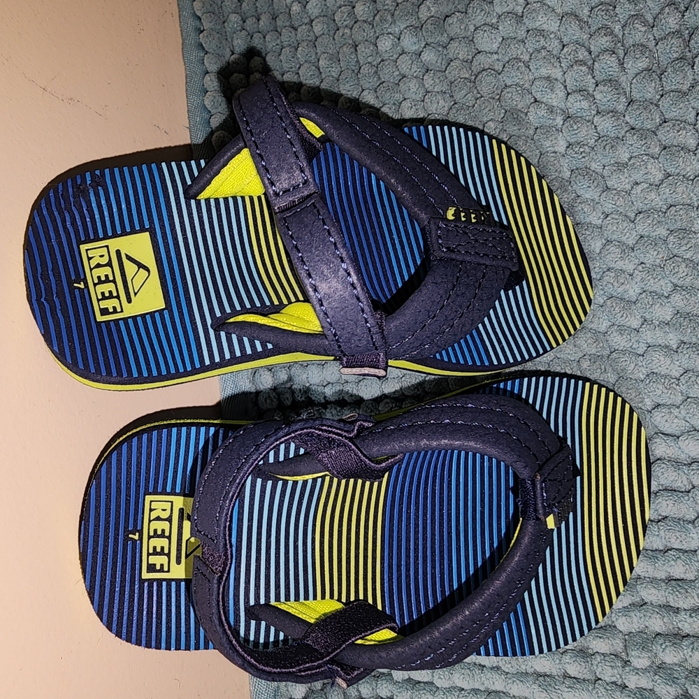 Reef Kids Blue and Yellow Sandals